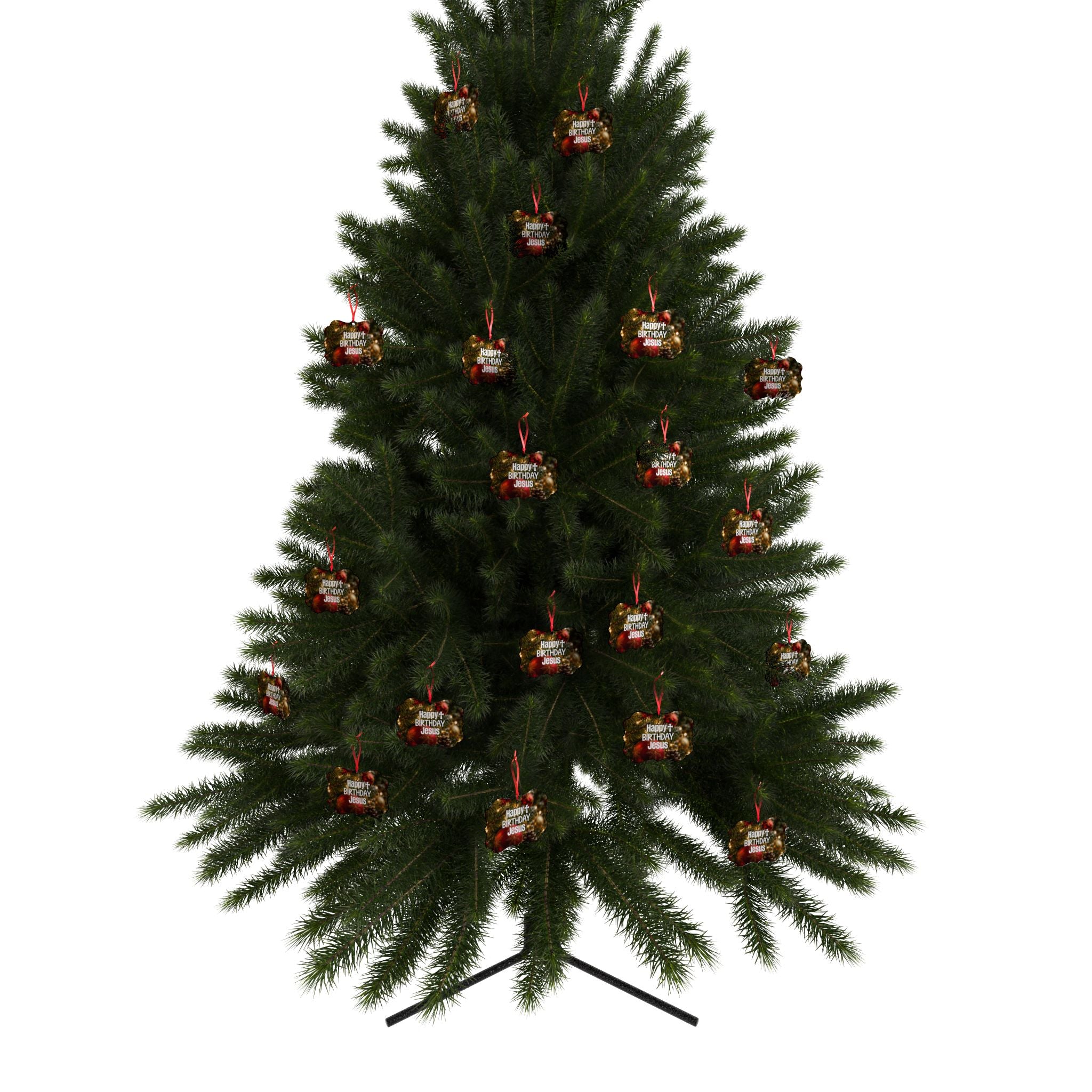 Happy Birthday Jesus Aluminum Ornament | Christmas Tree Decoration