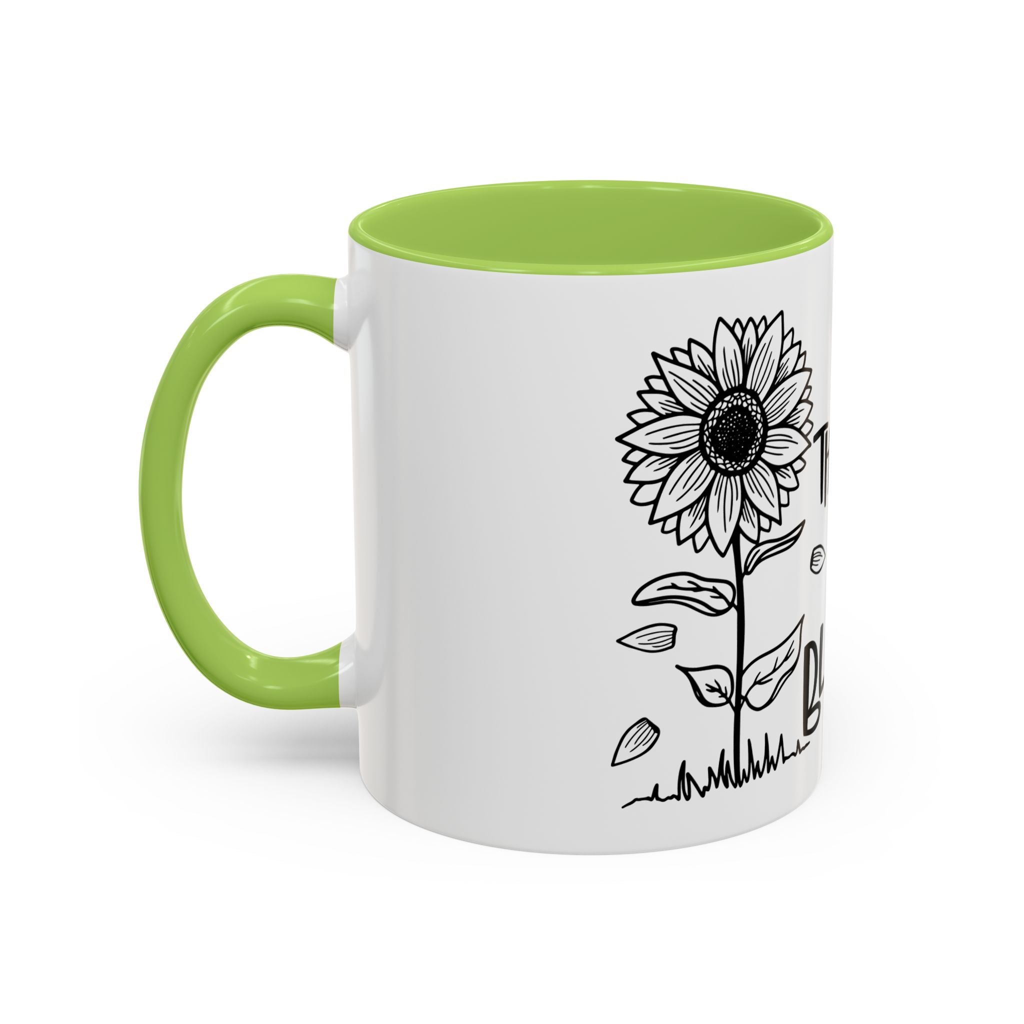 Thankful & Blessed Sunflower Accent Coffee Mug