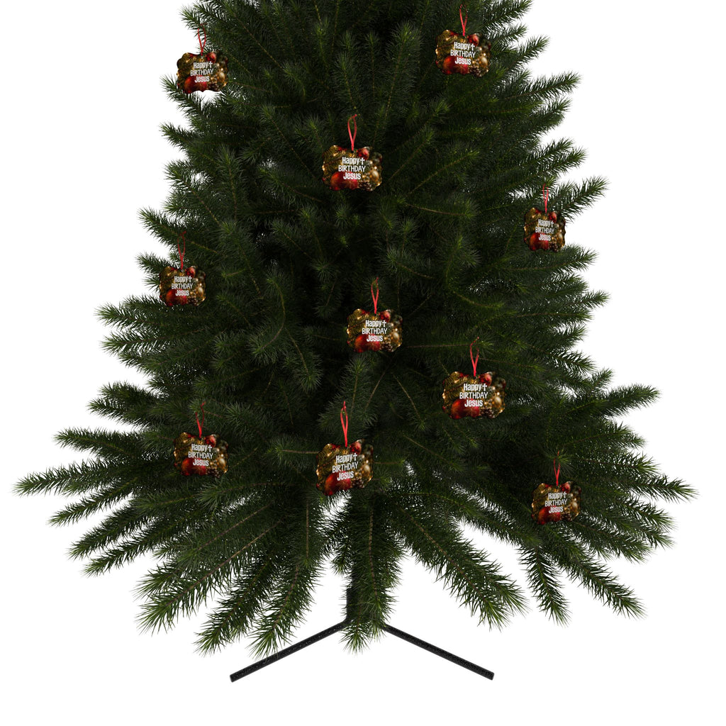 Happy Birthday Jesus Aluminum Ornament | Christmas Tree Decoration