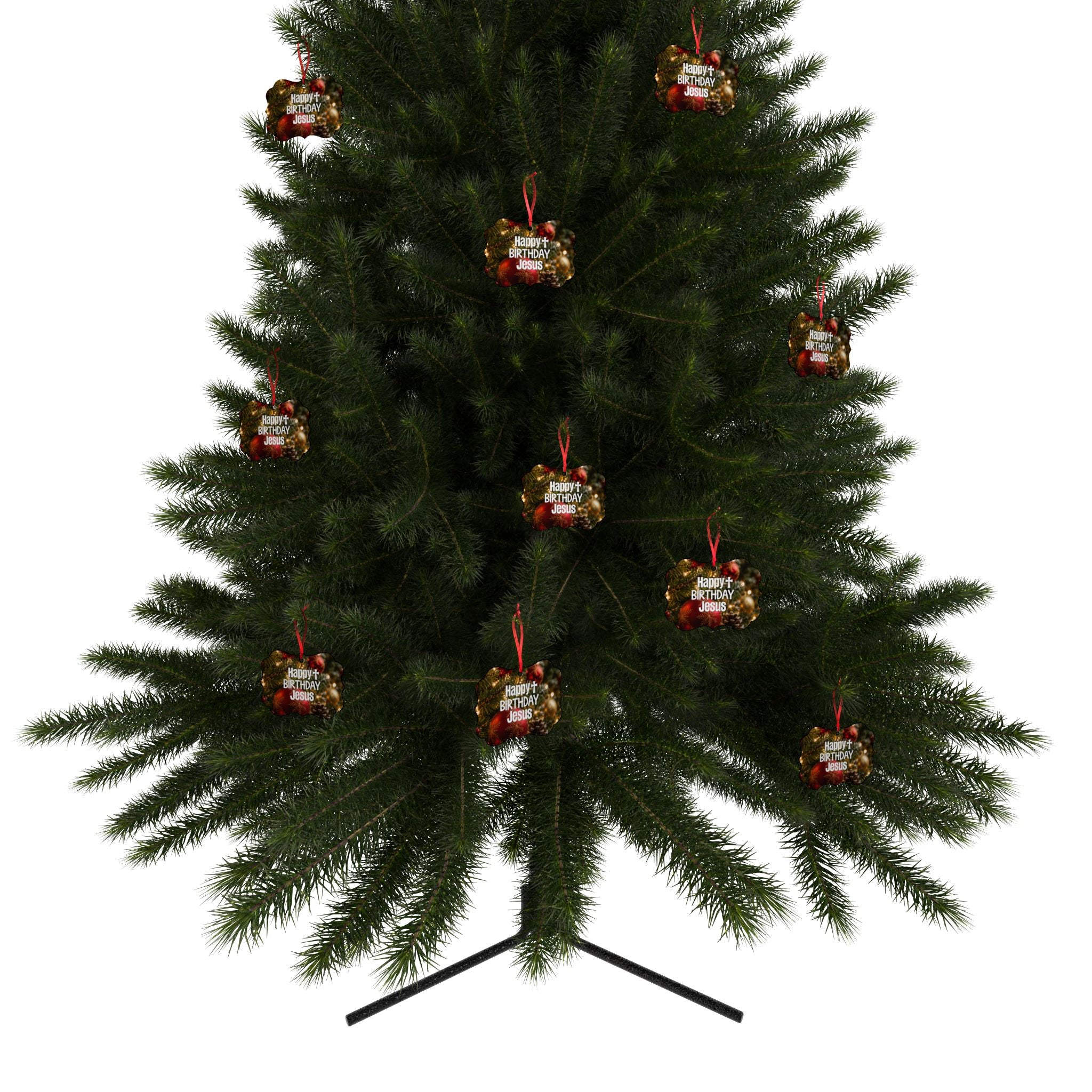 Happy Birthday Jesus Aluminum Ornament | Christmas Tree Decoration