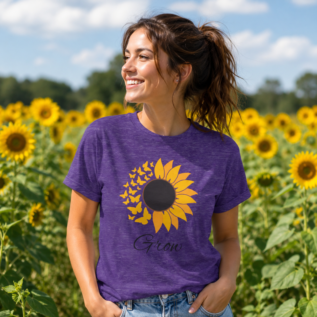 Women's Tee — Classic Softstyle White T-Shirt - "Grow"