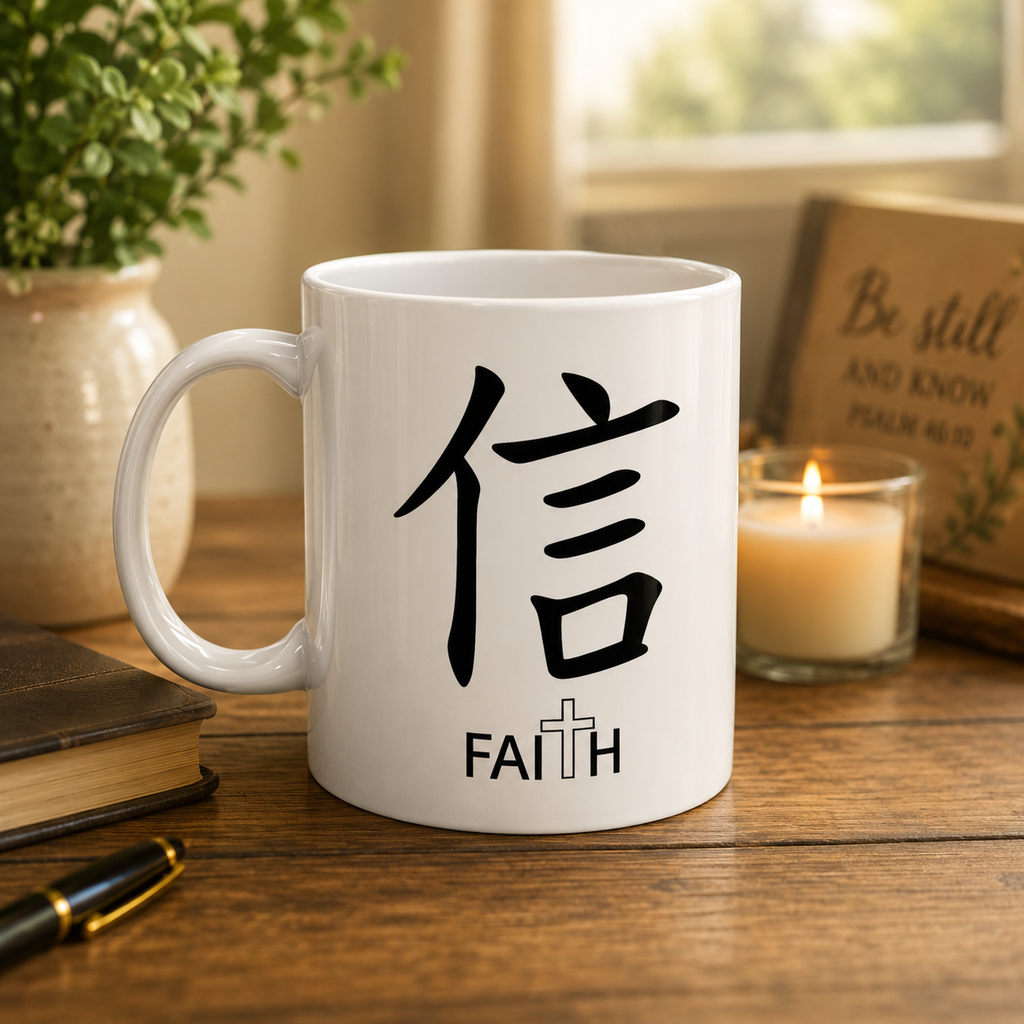 Faith Chinese Character 11 oz. Ceramic Mug