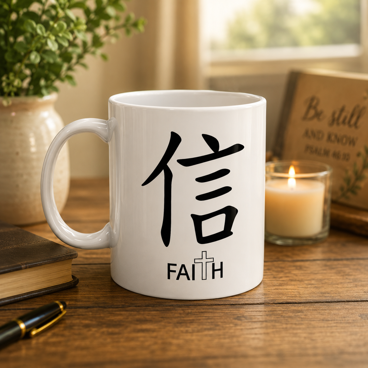 Faith Chinese Character 11 oz. Ceramic Mug