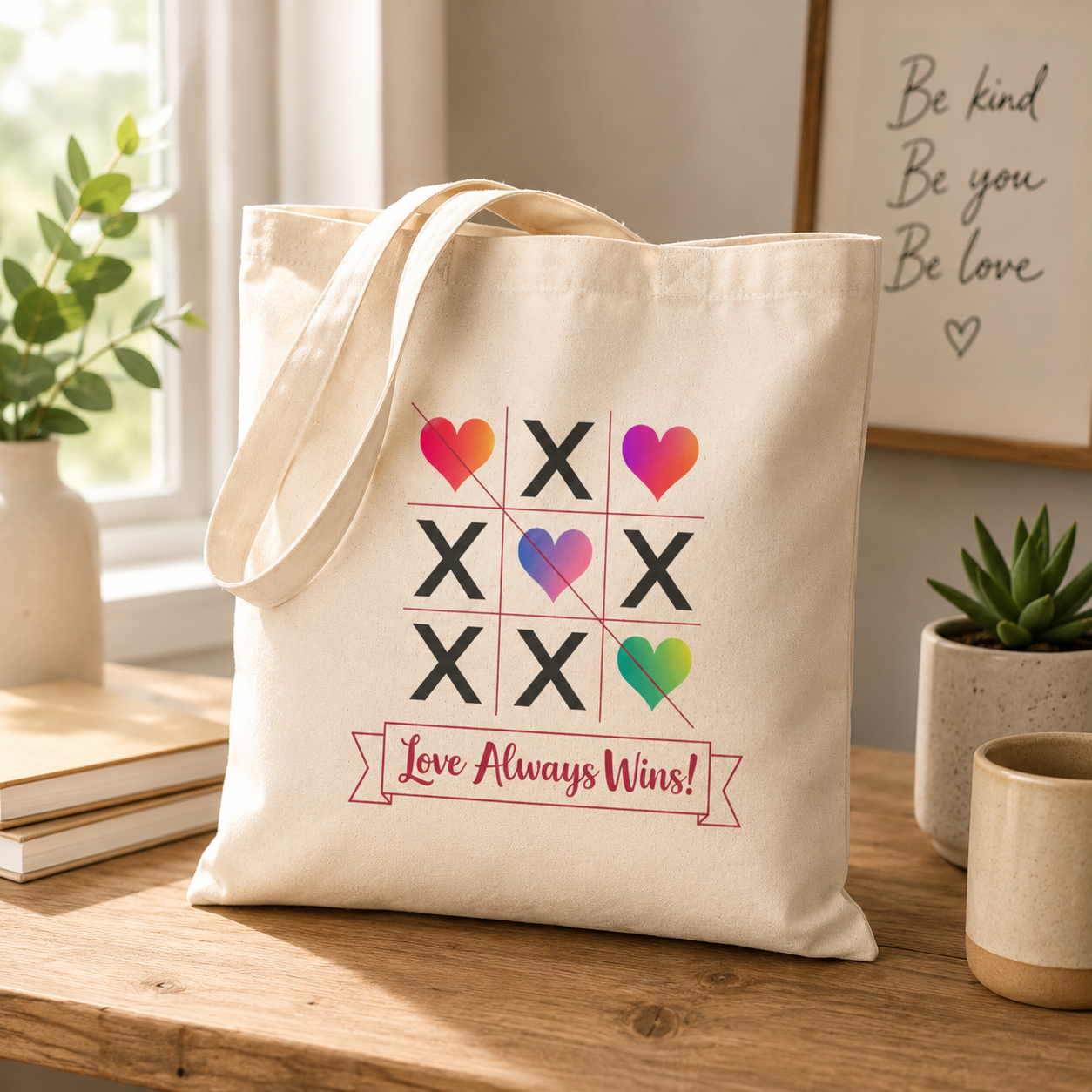 Love Always Wins Cotton Canvas Tote Bag