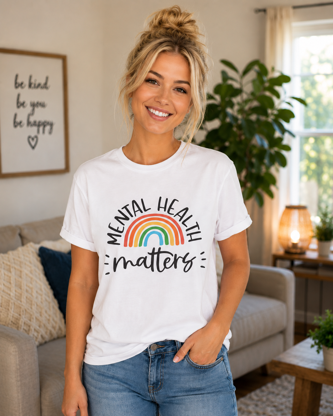 Mental Health Matters Rainbow T-Shirt — Awareness Tee
