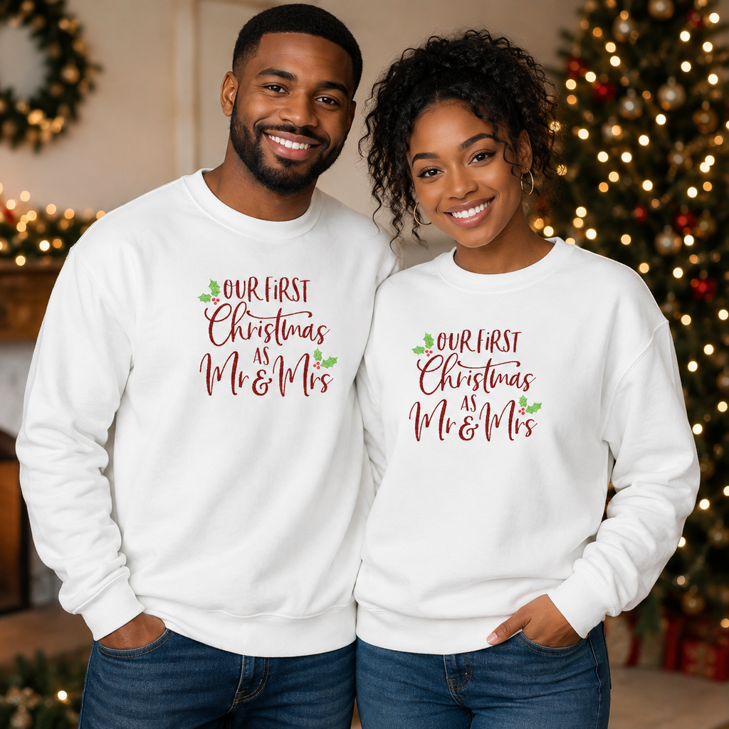First Christmas as Mr. & Mrs. Crewneck Sweatshirt