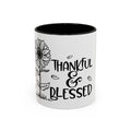 Thankful & Blessed Sunflower Accent Coffee Mug