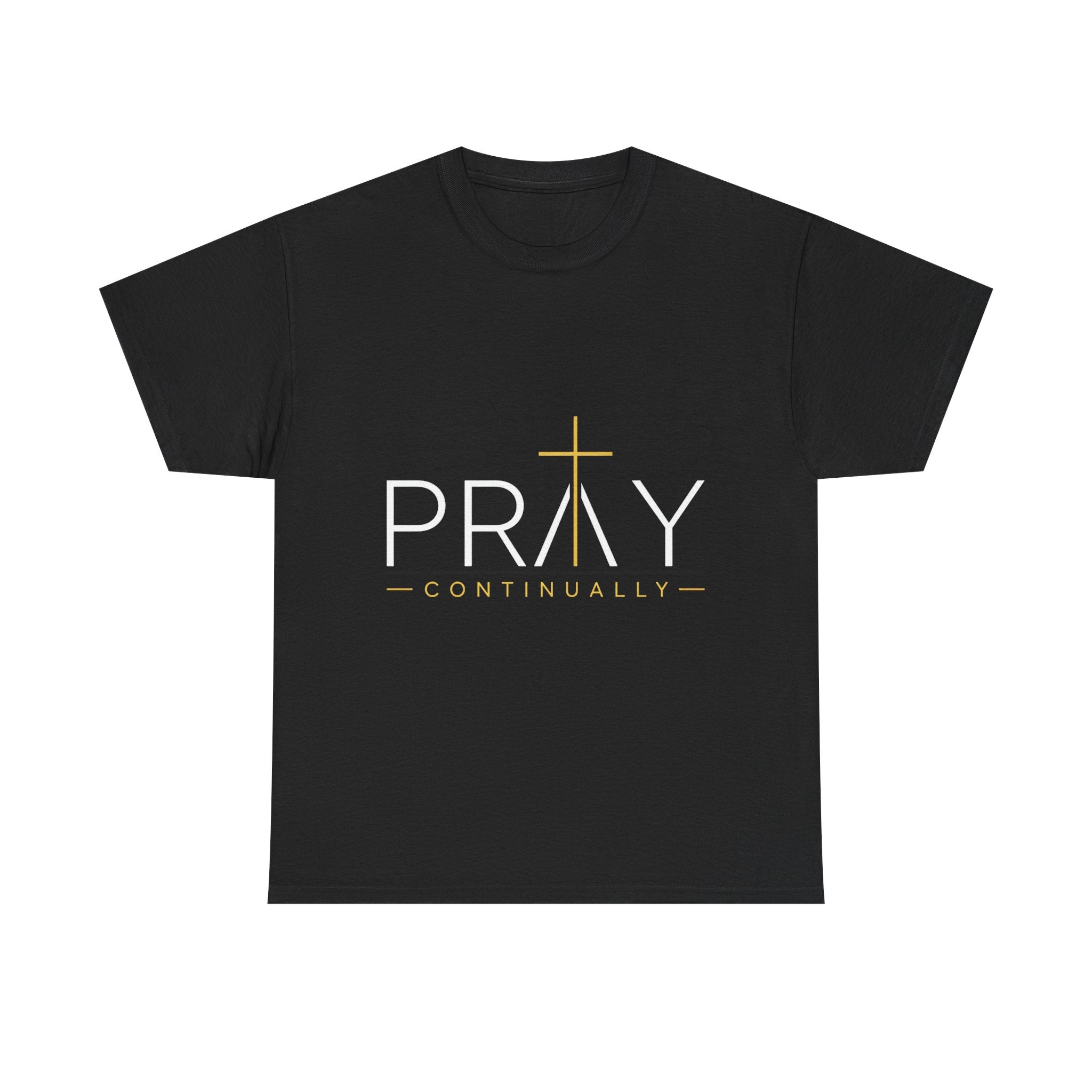 Pray Continually Christian T-Shirt — Inspirational Faith Tee with Cross Design