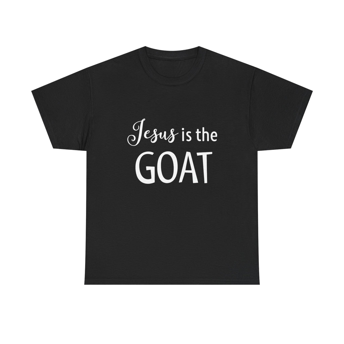 Classic White T-Shirt, "Jesus Is The Goat"