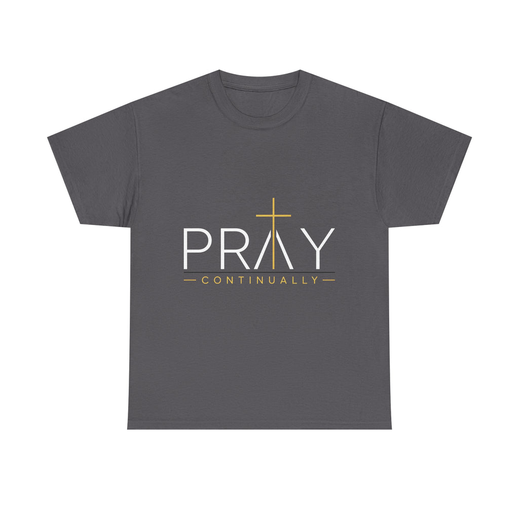 Pray Continually Christian T-Shirt — Inspirational Faith Tee with Cross Design