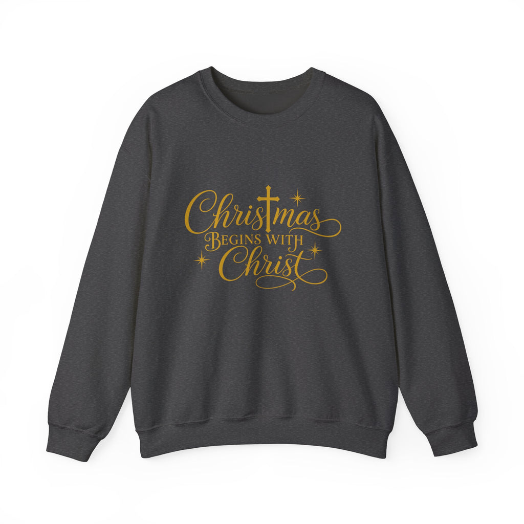 Christmas Begins with Christ Crewneck Sweatshirt