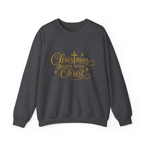 Christmas Begins with Christ Crewneck Sweatshirt