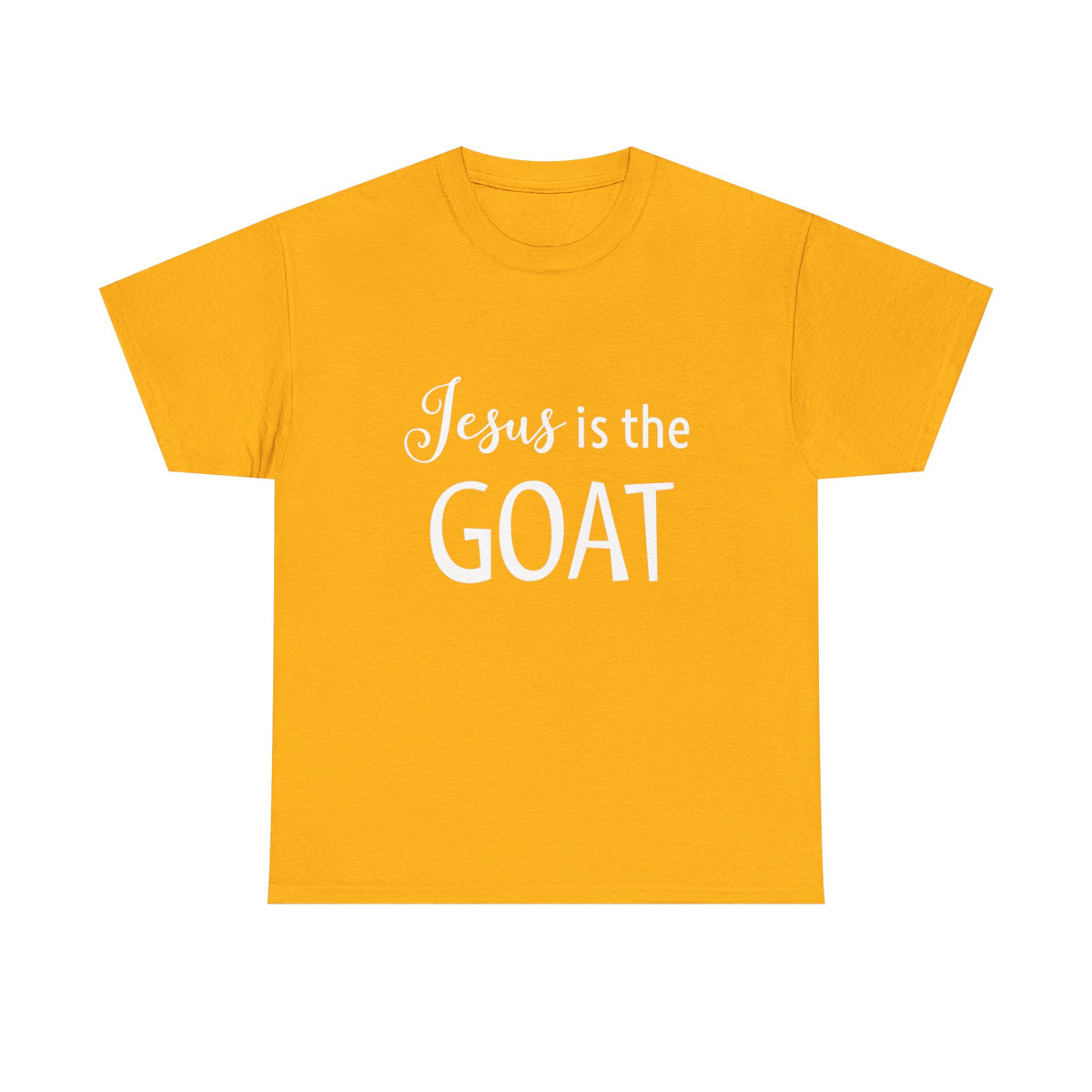 Classic White T-Shirt, "Jesus Is The Goat"