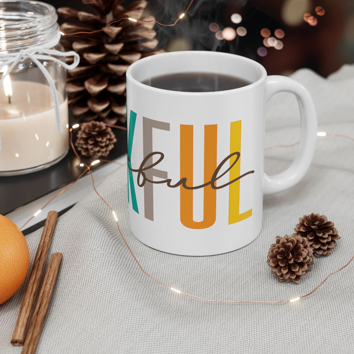 Thankful Grateful Ceramic Mug – Coffee Cup (11 oz.)