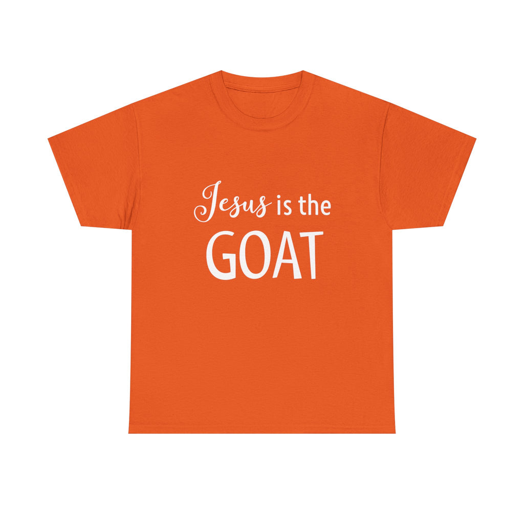 Classic White T-Shirt, "Jesus Is The Goat"