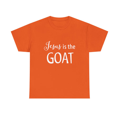 Classic White T-Shirt, "Jesus Is The Goat"