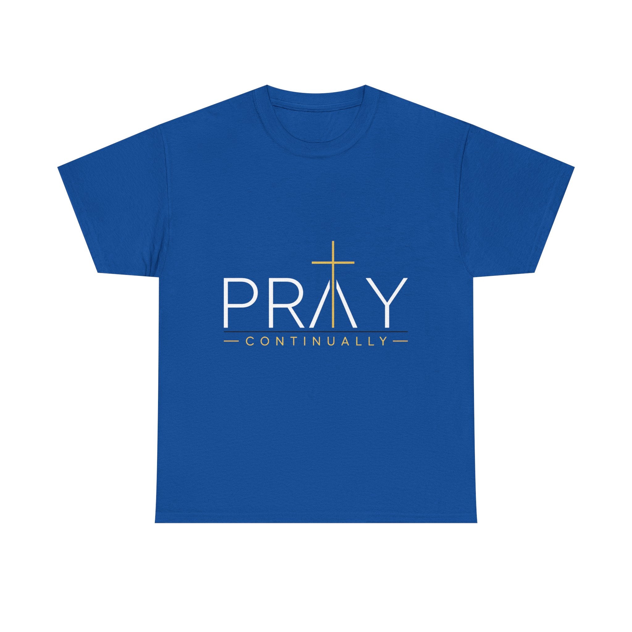 Pray Continually Christian T-Shirt — Inspirational Faith Tee with Cross Design